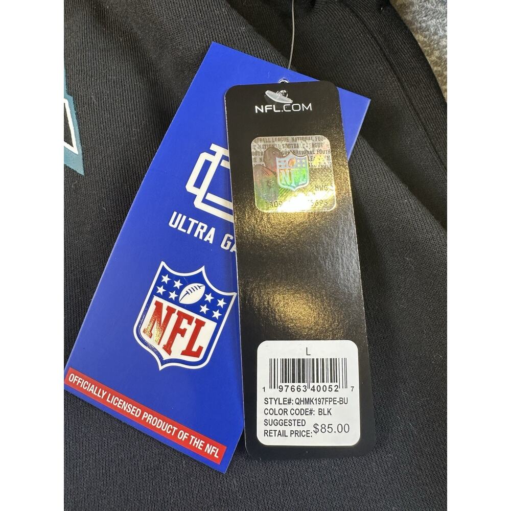 Philadelphia Eagles NFL Hoodie Mens Large - Ultra Game Black Gray Pullover NWT - Picture 2 of 10